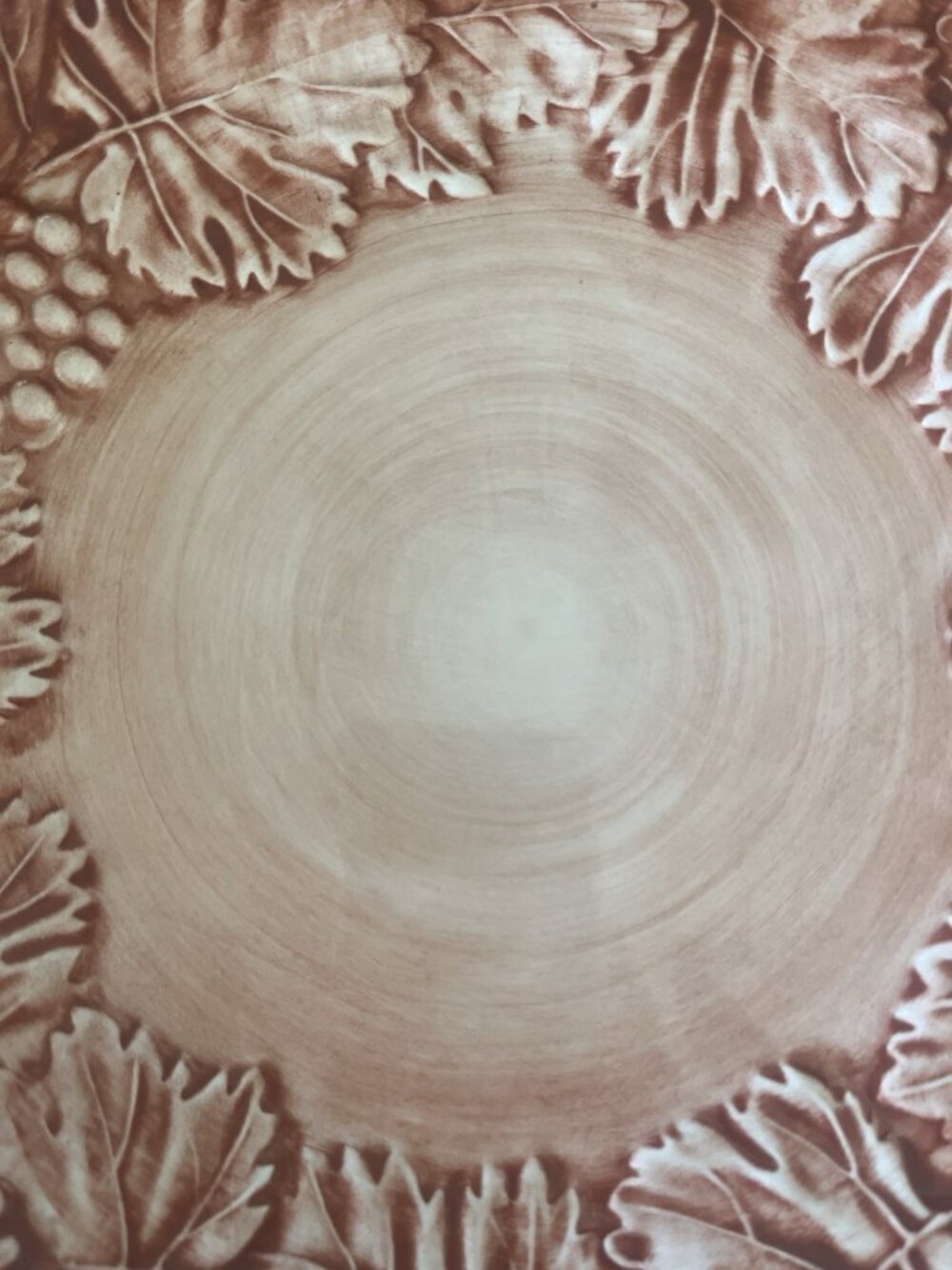 Williams Sonoma NAPA Terracotta Dinner Plate 11 1/2" Raised Grapes Grape Leaves - Picture 3 of 8